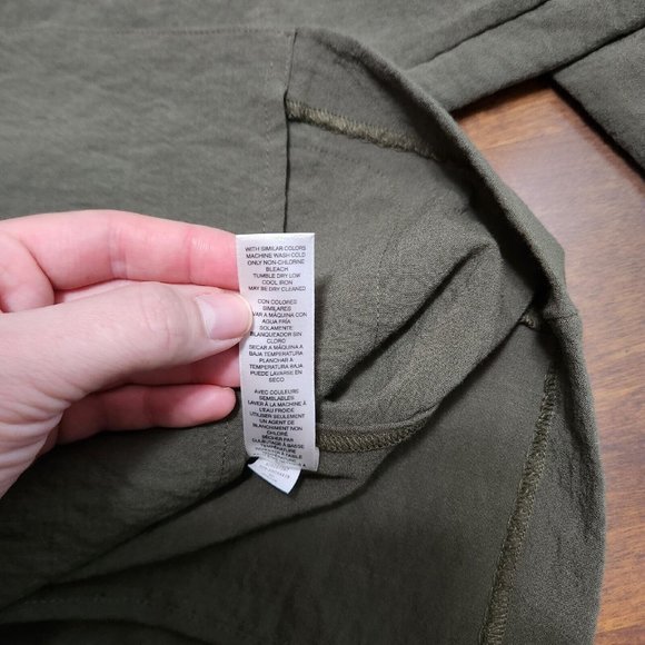 Chicos Jacket Womens 1 Medium Army Olive Green Stretch Lightweight Blazer - Picture 12 of 12